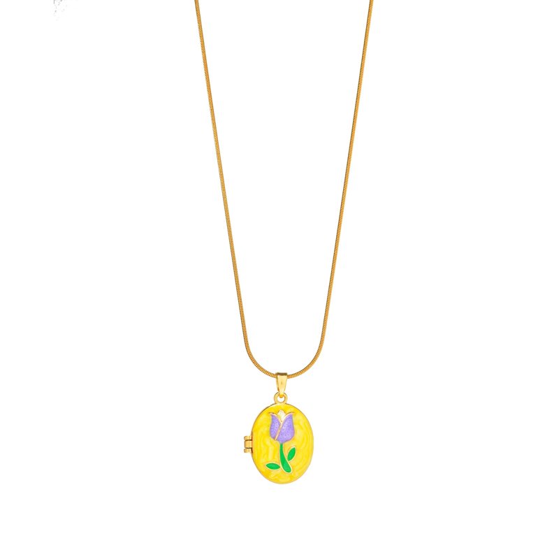 Golden Bloom Locket 18 Carat Gold Finished PVD Coated Anti-Tarnish Necklace