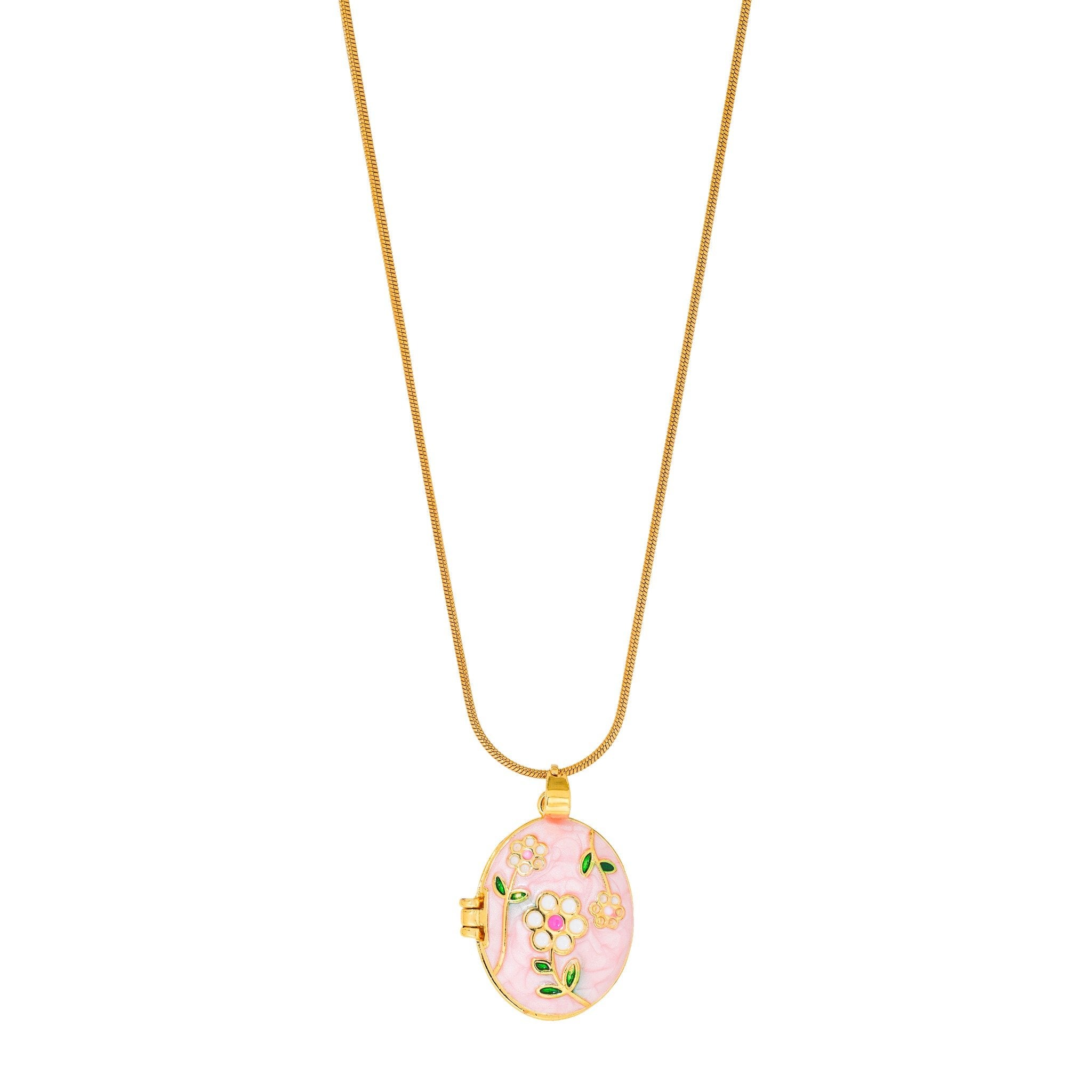 Blossom Charm Locket 18 Carat Gold Finished PVD Coated Anti-Tarnish Necklace
